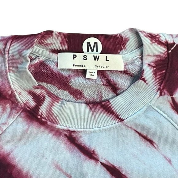 WOMENS PROENZA SCHOULER WHITE LABEL CREWNECK SWEATSHIRT BLUE & BURGUNDY … - Picture 7 of 12